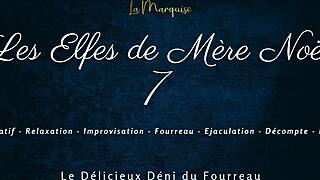 French femdom elves tease denial in holiday sheath play