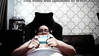 the chubby gaming streamer milf starts fingering her wet pussy while dirty talking on cam