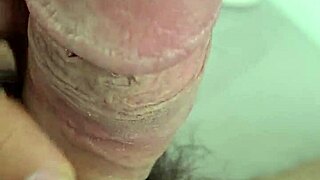 erect penis dances erotically in intense solo sex display