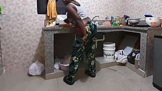 wanna see this sexy ebony maid's big black ass shaking in kitchen?