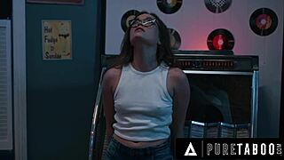 Katie Kush, desperate for loan, rides officer's cock to save business!