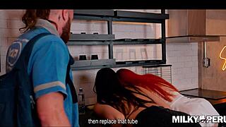 two pretty latinas with big asses pay plumber by taking his milk in their asses