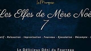 French femdom elves tease denial in holiday sheath play