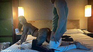 Homemade susy gala bends over in fishnets for alberto blanco's monster cock deepthroat and rough doggystyle