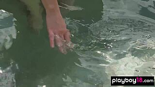 irresistible blonde milf ali claire strips naked outdoors posing her shaved pussy