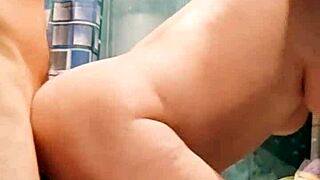 Skinny amateur wife couple bangs in bathroom heat