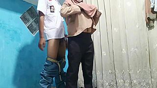 teacher bent over doggystyle fucked hard at home