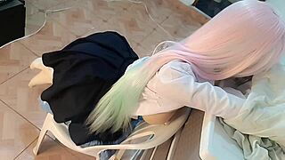 Hey, check out this big ass college babe getting pounded doggy style in POV cosplay fun