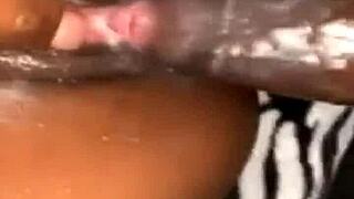 creamin all over my big black monster cock missionary style