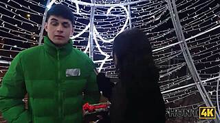 showed her wild christmas fun while he watches