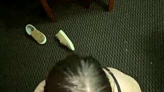 Snow bunny deepthroats bbc in interracial training submission