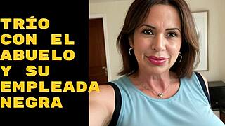 La Potra Aleja's Intense Threesome with Old Man and Ebony Babe