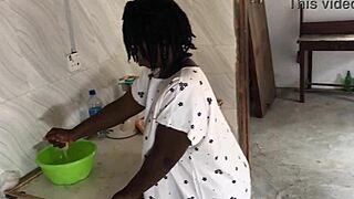 SEXY BBW HOUSE MAID POUNDED RAW IN KITCHEN FREESTYLE!