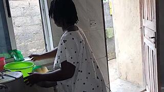 SEXY BBW HOUSE MAID POUNDED RAW IN KITCHEN FREESTYLE!