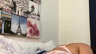 anna maria's pink lingerie strip heats up her mature curves