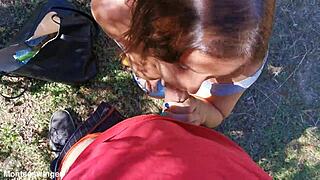 i love giving outdoor blowjobs in the peaceful countryside pov