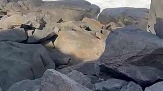 cutie latina mami picks up stranger on beach for hot outdoor fun 😘🏖️💋