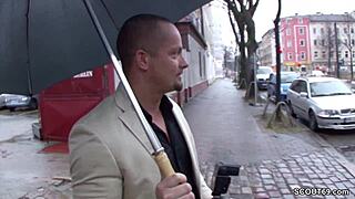 horny teeny picked up street fucked hard for cash german euro style
