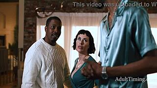 he offers his petite white wife to black boss for rough domination threesome