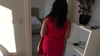 Hey sharing a hotel room with this curvy european milf feels so damn risky now