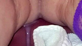 damn this whore wife creams her pussy deep with huge dildo orgasm