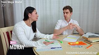 Students Gather At Desk Trailer