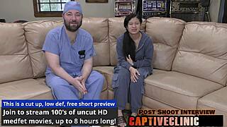 mya trades steamy nurse roleplay for cash in backstage fingering fun