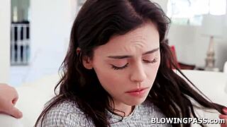 Practicing deep on stepdad's huge cock gagging hard 😩🍆