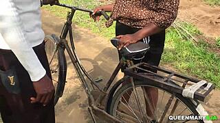 big tits ebony bent over roadside for hardcore doggystyle creampie