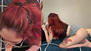 CAUGHT WITH TOYS REDHEAD RIDE BIG COCK CREAMPIE PUSSY TWICE