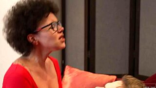 my ebony gf moans loud sharing huge cocks in steamy 4k threesome