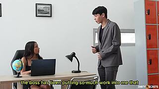 I'M FUCKED RAW Between Boss and Partner at Private ASS Party!