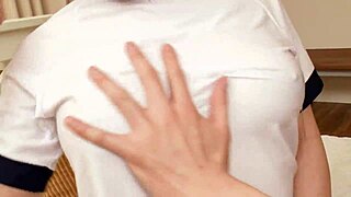 pet cosplay slut takes titty fuck and cum in mouth