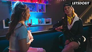 lesbian smuggler fucked hard by security babe 😈✈️