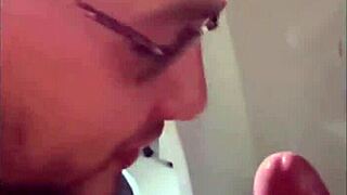 Gym bathroom hookup turns into rough domination and dirty talk pounding session