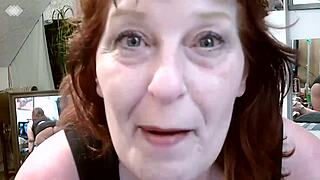 thick curvy redhead dawn teases her big natural tits and dirty talks dirty