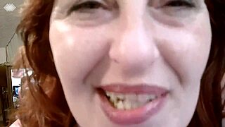 thick curvy redhead dawn teases her big natural tits and dirty talks dirty