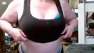 thick curvy redhead dawn teases her big natural tits and dirty talks dirty