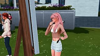 Buff Futa Shemale's Dick Surprise Ravages Freshman Roommate in Sims 4 Anal Creampie