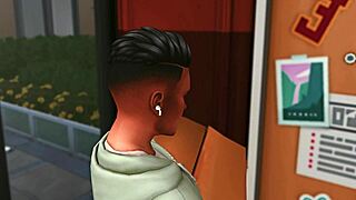 Buff Futa Shemale's Dick Surprise Ravages Freshman Roommate in Sims 4 Anal Creampie