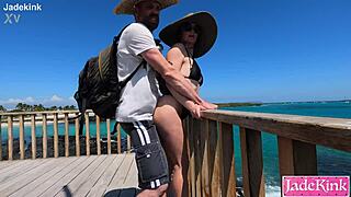 isabela flashes tits at lookout then blows and fucks pov