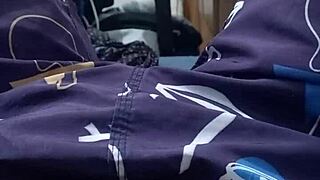 brazilian stud jerks his monster cock solo in bedroom day 4