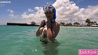 isabela flashes tits at lookout then blows and fucks pov