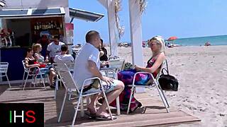 blonde milf glasses slut's ass wrecked in outdoor pounding