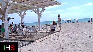 blonde milf glasses slut's ass wrecked in outdoor pounding