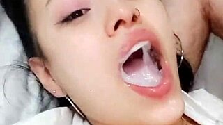 Double Cum Mouth Blast from Amazing Latina Deepthroat Queen