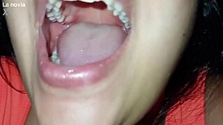 close-up blowjob feels real she gulps cum gift on valentine's day