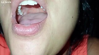 close-up blowjob feels real she gulps cum gift on valentine's day