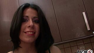 Brunette Latina's Bisexual 3some Debut with Licks and Blowjobs