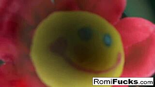 Romi Rain teases thick cock with her sultry mouth motions